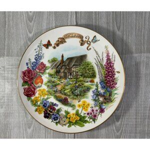 RECO 1988 By Dot Barlowe Plate Gardens flowers floral set x 7 made in USA